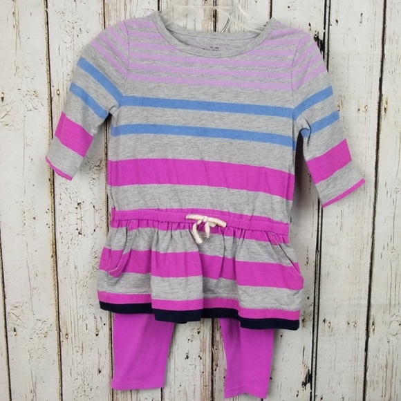 Oshkosh Purple Stripes Outfit - Picture 1 of 6